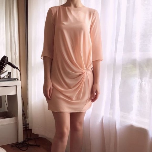 Zara Peach Blush Shift Dress Small S - Picture 2 of 4
